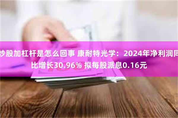 炒股加杠杆是怎么回事 康耐特光学：2024年净利润同比增长30.96% 拟每股派息0.16元